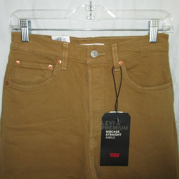 LEVI'S Ribcage Straight Ankle Brown Tan Jeans NWT - Picture 8 of 8
